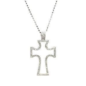 18K Pavé Diamond Cross Pendant